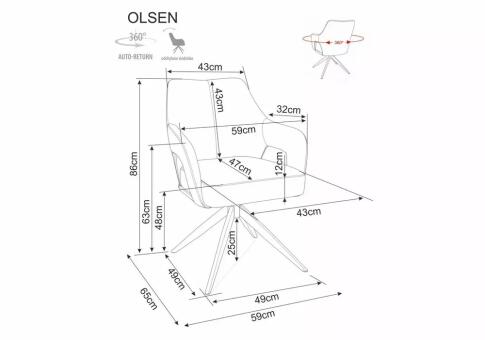 Стул SIGNAL OLSEN Noelle 33 темно-бежевый/черный, поворотный