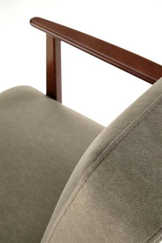 Кресло HALMAR MILANO 1S tap. Castel 39 оливковый/орех