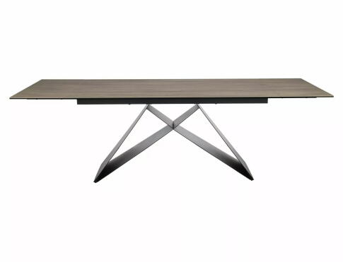 Стол обеденный SIGNAL WESTIN Ceramic Sabbia светло-коричневый/черный мат 160-240/90