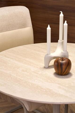 Стол обеденный HALMAR TOLIO травертин/кашемир 90