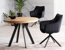 Стол обеденный SIGNAL DOMINGO дуб натуральный/черный 100-250/100