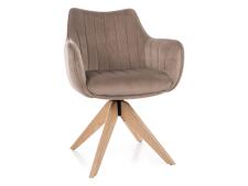 Стул SIGNAL AZALIA D Velvet Bluvel 40 темно-бежевый/дуб, поворотный