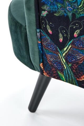 Кресло HALMAR PAGONI Bluvel 78 темно-зеленый/черный