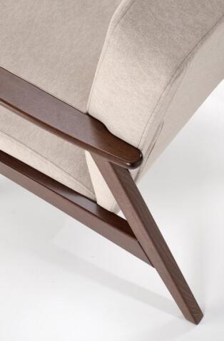 Кресло HALMAR MILANO 1S tap. Castel 15 бежевый/орех