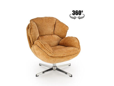 Кресло HALMAR GUIDO горчичный/хром