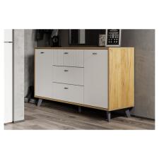 Комод SV-МЕБЕЛЬ (МС Милан К) Дуб Золотой/Белый матовый, 3 ящ. 2 ств.