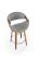 Стул барный HALMAR H123 серый/орех