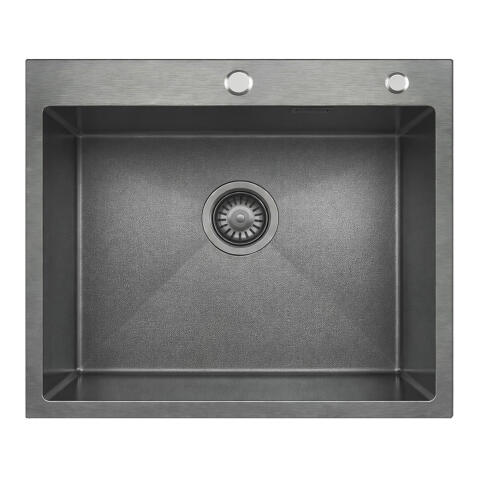 Кухонная мойка из нержавейки BLANTEK LS-5848SNB Snake texture black