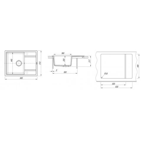 Мойка ZORG Rock 65 PREMIUM black metallic