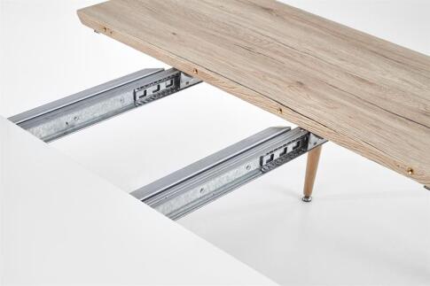 Стол обеденный HALMAR EDWARD белый/дуб сан ремо 120-200/100