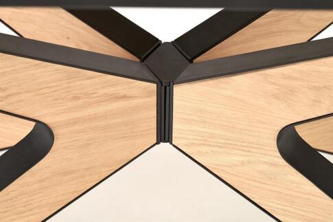 Стол обеденный HALMAR JAMES натуральный/черный/натуральный 160-220/90