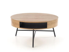 Стол журнальный HALMAR CAMILA дуб золотой/черный, 80/41