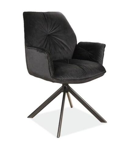 Стул SIGNAL BOOGIE II Velvet Bluvel 19 черный/черный мат