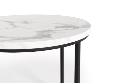 Комплект HALMAR OREO (2 стола журнальных) белый мрамор/черный