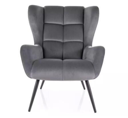 Кресло SIGNAL LOUIS Velvet 14 серый/черный