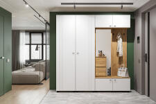 Вешалка SV-МЕБЕЛЬ (МС Милан К) исп. 2 Дуб Золотой/Белый Матовый