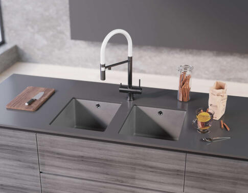 Кухонная мойка Omoikiri Bosen 38-U-GR Tetogranit/leningrad grey