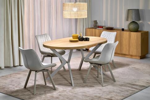 Стол обеденный HALMAR PERONI дуб гикори/кашемир 100-250/100