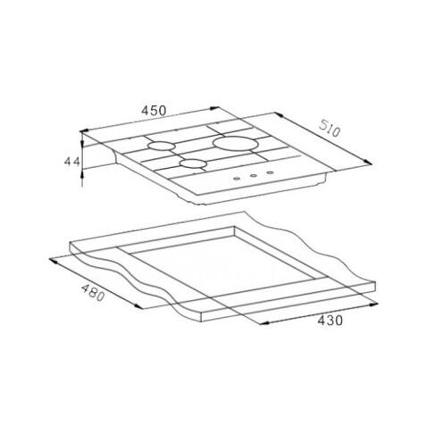 Поверхность газовая WEISSGAUFF HGG 451 BFh