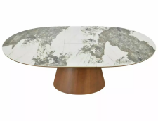 Стол обеденный SIGNAL MAROCCO Ceramic белый Pandoro/орех 160-200/90