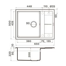 Кухонная мойка Omoikiri Sumi 65A-GB Artceramic/графит