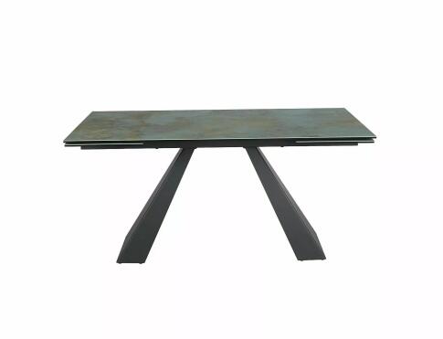 Стол обеденный SIGNAL SALVADORE Ceramic Ossido Verde бирюзовый/черный мат 160-240/90