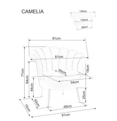 Кресло SIGNAL CAMELLIA Velvet Bluvel 52 античный розовый/золотой