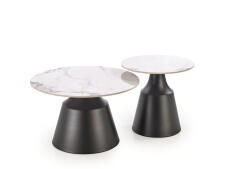 Комплект HALMAR MAGNETA (2 стола журнальных) белый мрамор/черный