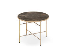 Стол журнальный HALMAR ISABELLE темный мрамор/шампань, 60/45