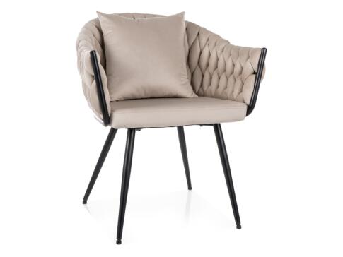 Стул SIGNAL NUVO Velvet Bluvel 30 светло-бежевый/черный мат