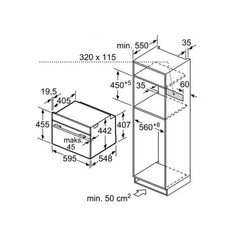 Духовой шкаф BOSCH компактный с СВЧ CMG633BW1
