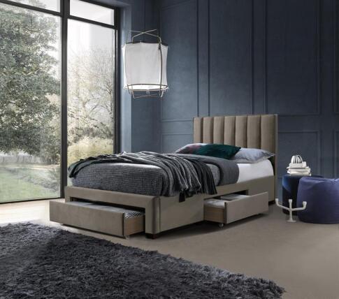 Кровать HALMAR GRACE Velvet бежевый, 120/200 Кровать HALMAR GRACE Velvet бежевый, 120/200