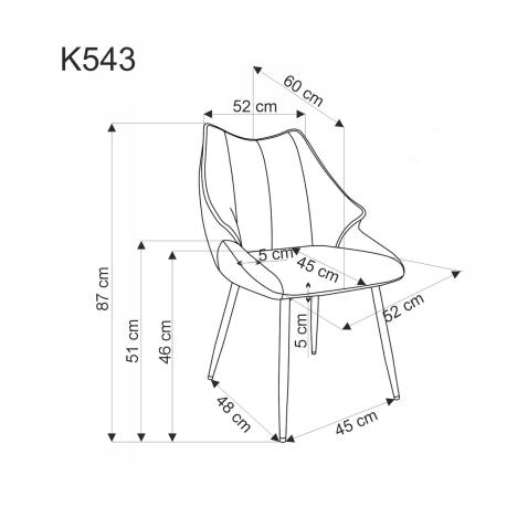 Стул HALMAR K543 оливковый/черный