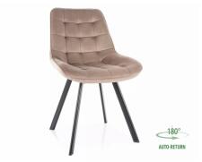 Стул SIGNAL MONTI Velvet Bluvel 40 темно-бежевый/черный, поворотный