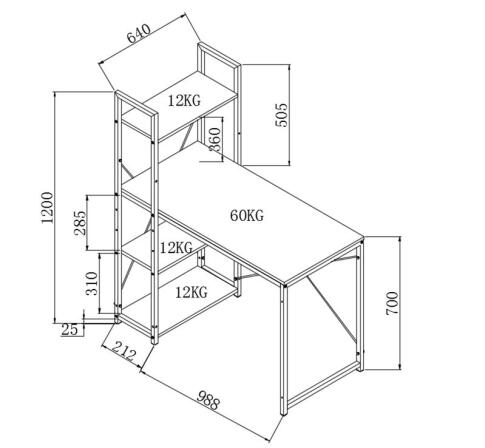 Стол компьютерный HALMAR NARVIK B1 дуб сонома/черный