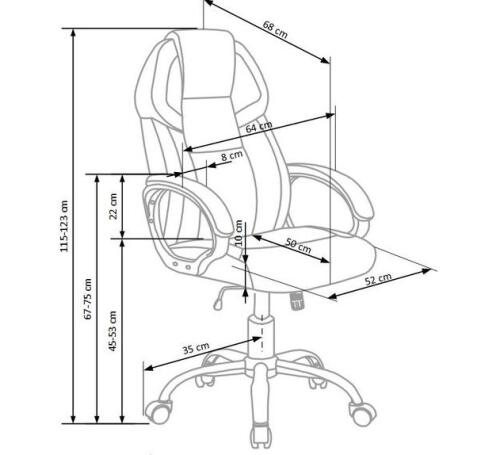 Кресло компьютерное HALMAR BARTON черный/белый