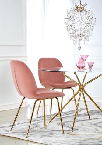 Стол обеденный HALMAR RONDO прозрачный/золотой 110