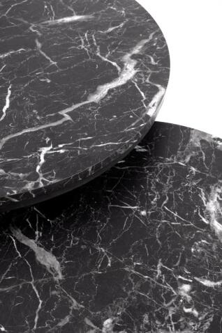 Комплект HALMAR JAVA (2 стола журнальных) черный мрамор/черный