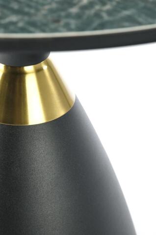 Стол журнальный HALMAR MORENA зеленый мрамор/черный/золотой