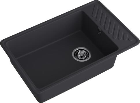 Кухонная мойка GRANFEST QUARZ ZL-51 черный + сифон