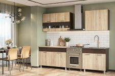 Кухонный гарнитур NN Мебель "Босфор" (2,0 м) Дуб Венге/Дуб Венге/Дуб Сонома/Дуб Сонома