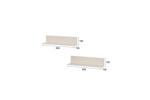 Полка навесная NN Мебель (МС Калипсо К) Меланж (комплект 2шт)