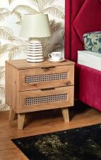 Тумба прикроватная HALMAR BORNEO SN-1 дуб артизан/черный