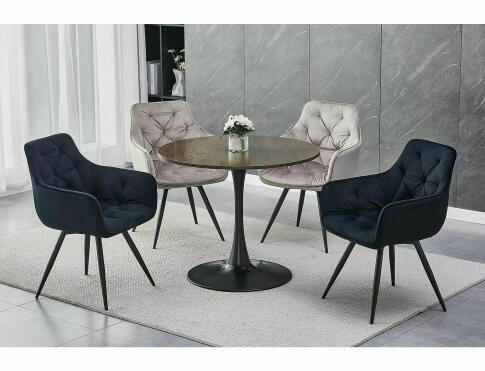 Стул SIGNAL MANGO Velvet Bluvel 19 черный/черный, поворотный