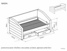 Кровать SIGNAL NADIA Velvet tap. 142 серый, 120/200