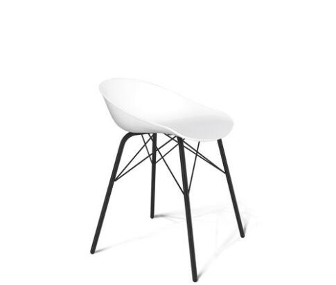 Стул Sheffilton SHT-ST19/S64 артикул СТ-532 белый/черный муар