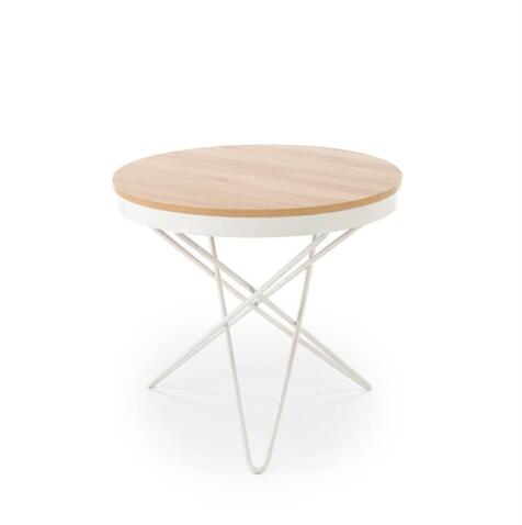 Стол журнальный HALMAR LEILA натуральный/белый