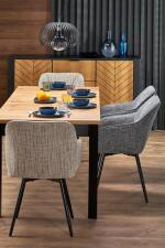 Стол обеденный HALMAR QUBIK дуб артизан/черный 80-200/80