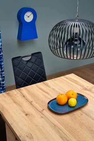 Стол обеденный HALMAR QUBIK дуб артизан/черный 80-200/80