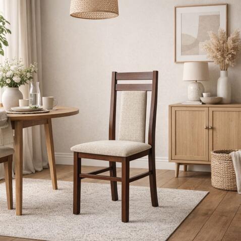 Стул HALMAR HUBERT 8 темный орех/Lars 07